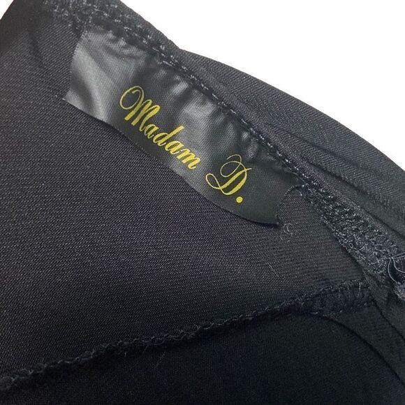 Madame D Black Chemise Lingerie Pleated Skirt Midi Adjustable Straps Size Small? - Picture 3 of 8